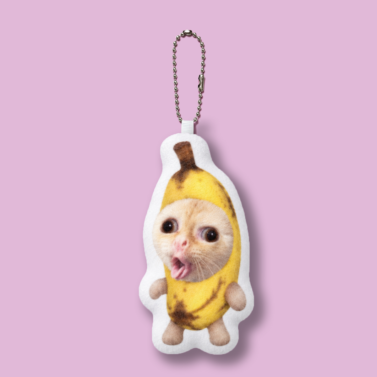 Banana cat keychain with speaker