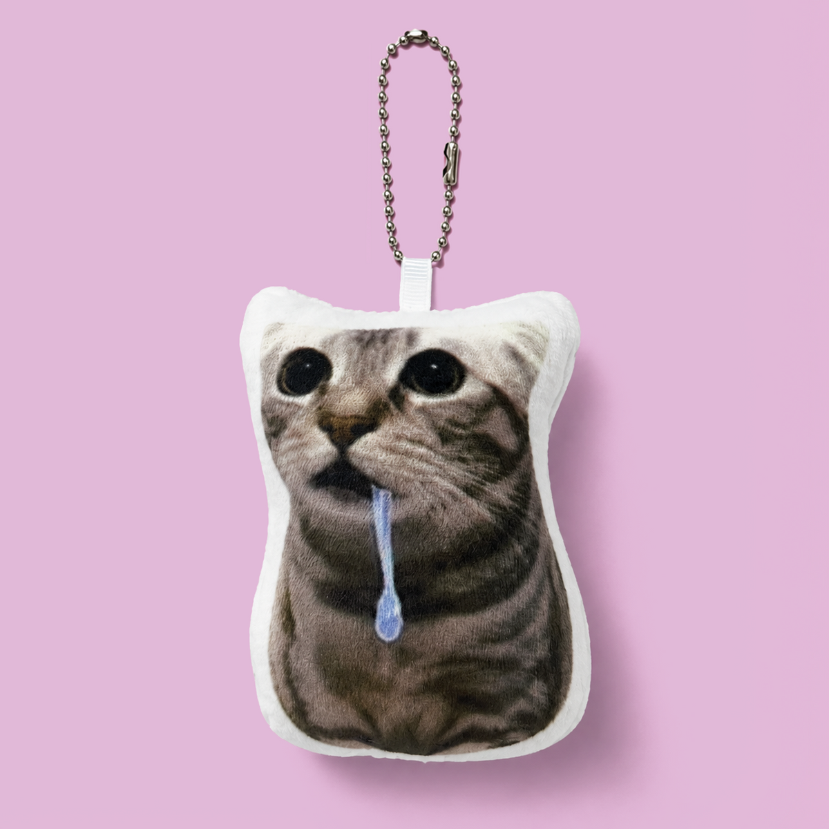 Drooling cat keychain with recording speaker (No.2)