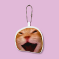 Laughing cat keychain with speaker