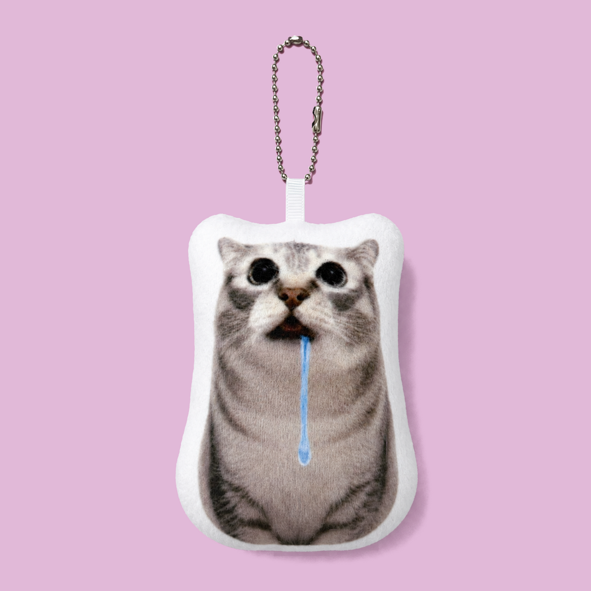 Drooling cat keychain with recording speaker (No.3)