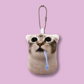 Drooling cat keychain with speaker