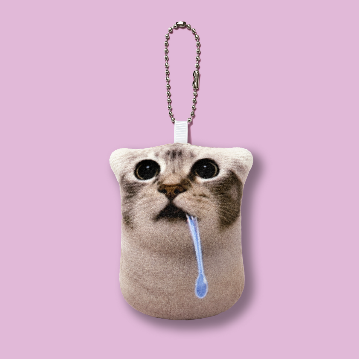 Drooling cat keychain with speaker