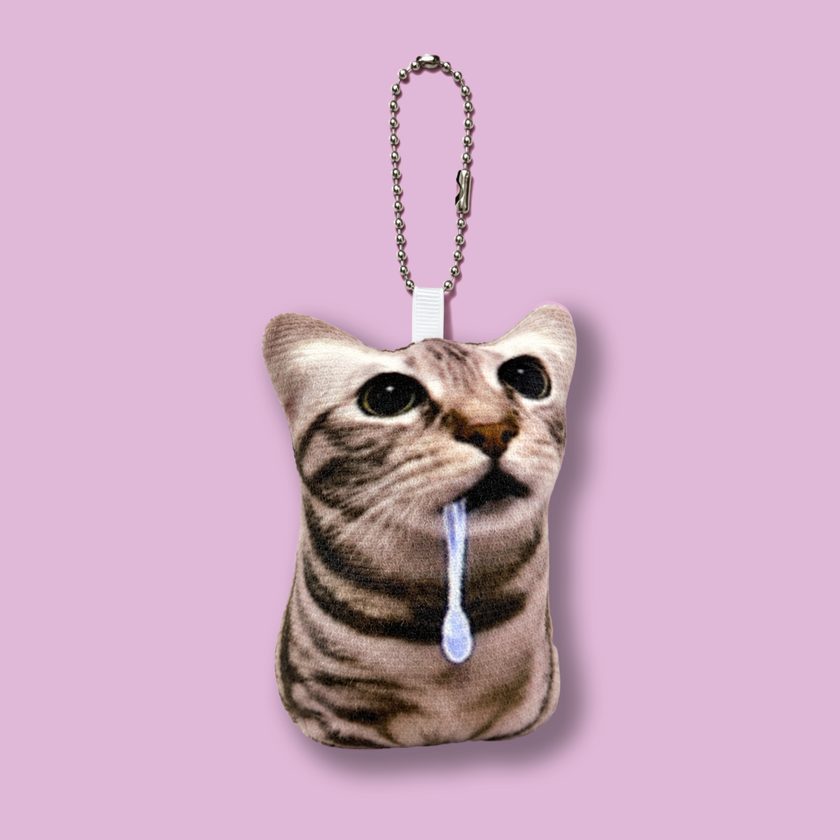 Drooling cat keychain with speaker
