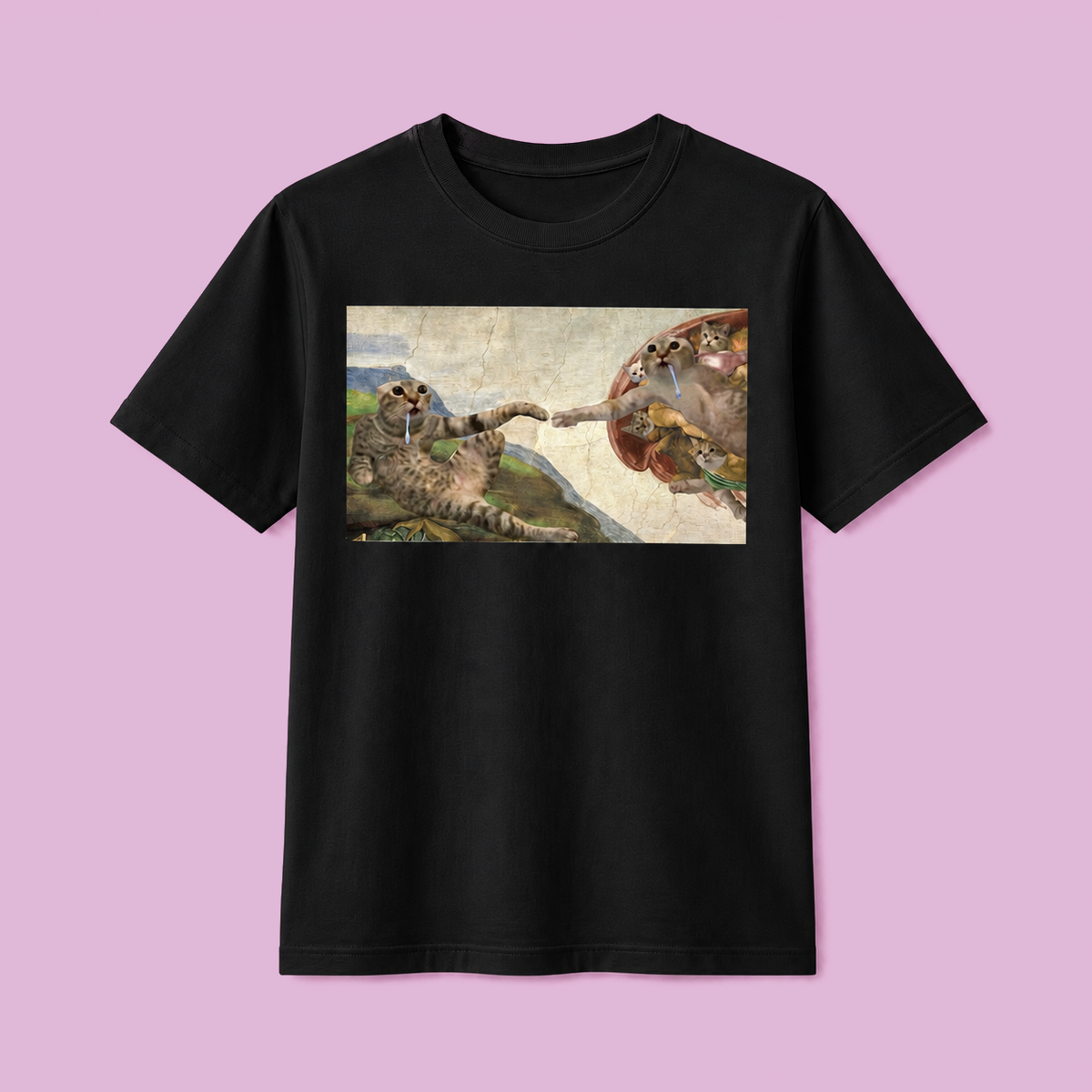 La creación de la camiseta del gato babeante