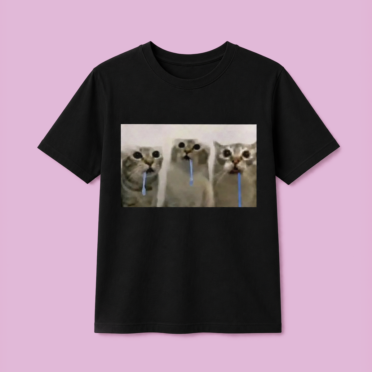 Drooling cat T-shirt