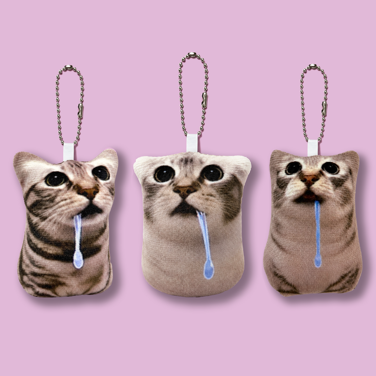 Drooling cat keychain with speaker
