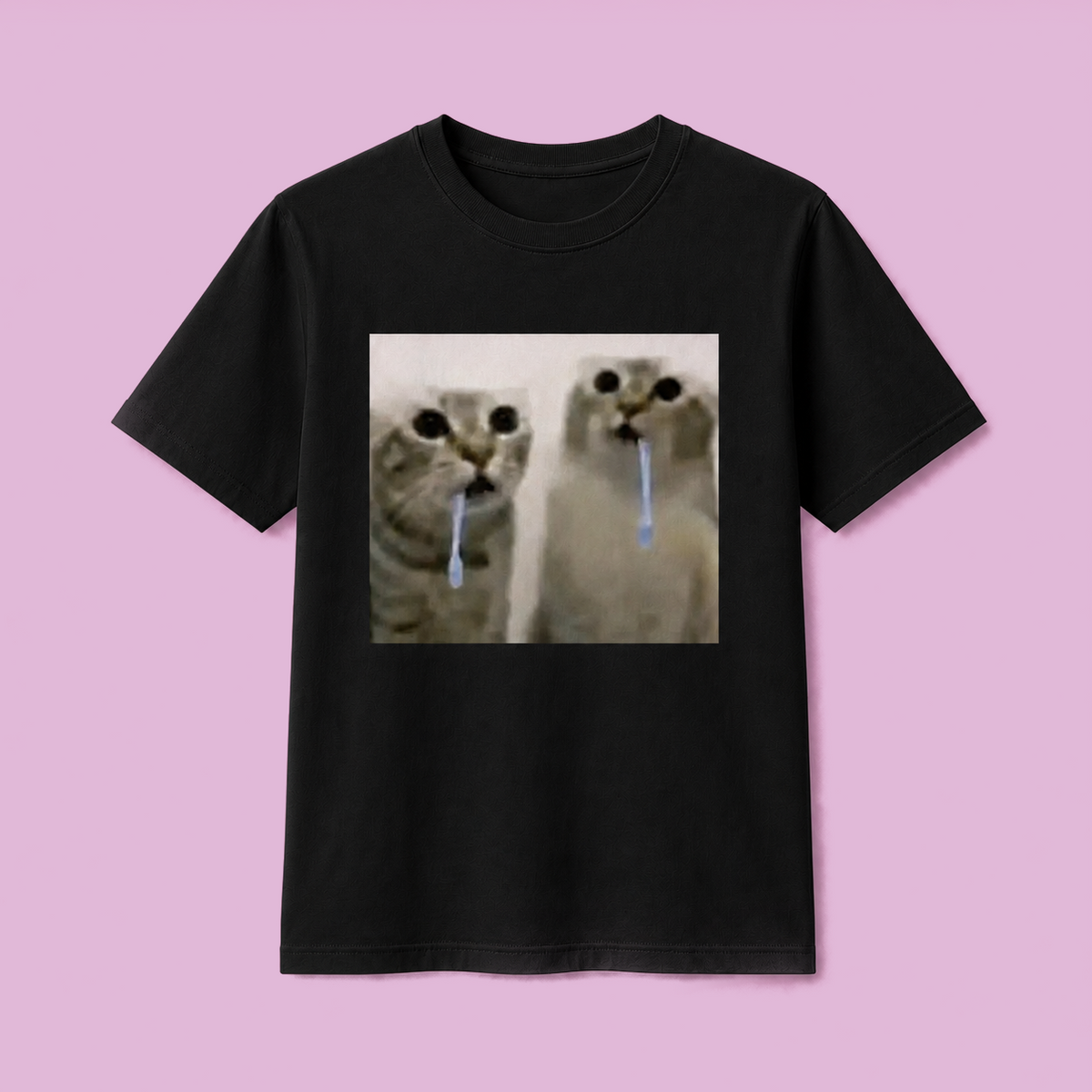 Drooling cat T-shirt