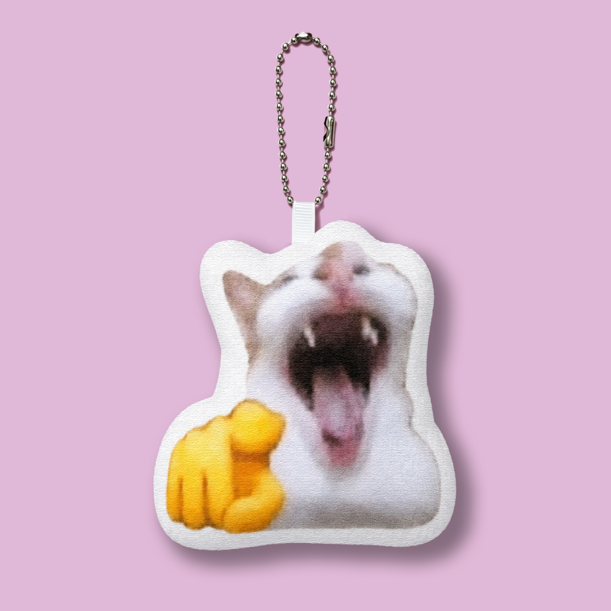 Mocking cat keychain with speaker
